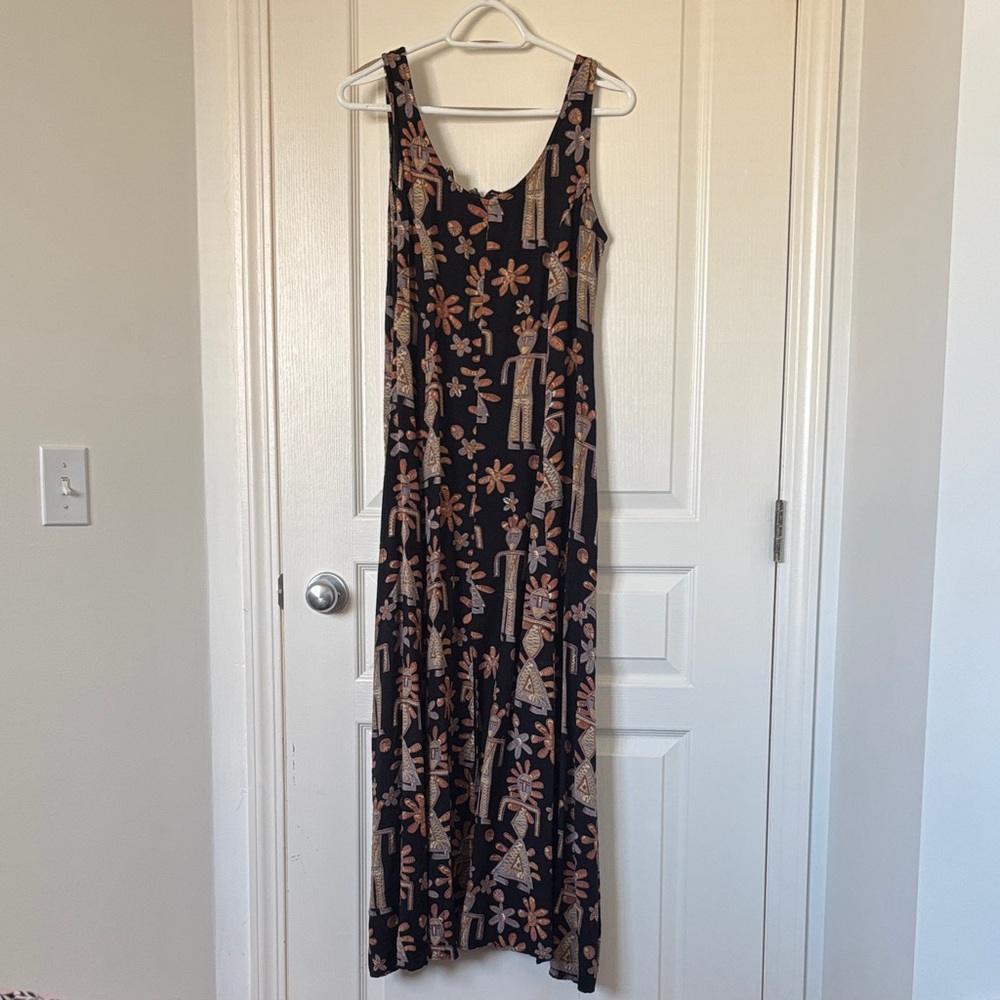 Black Floral Print Sleeveless Maxi Dress - Casual Everyday Maxi